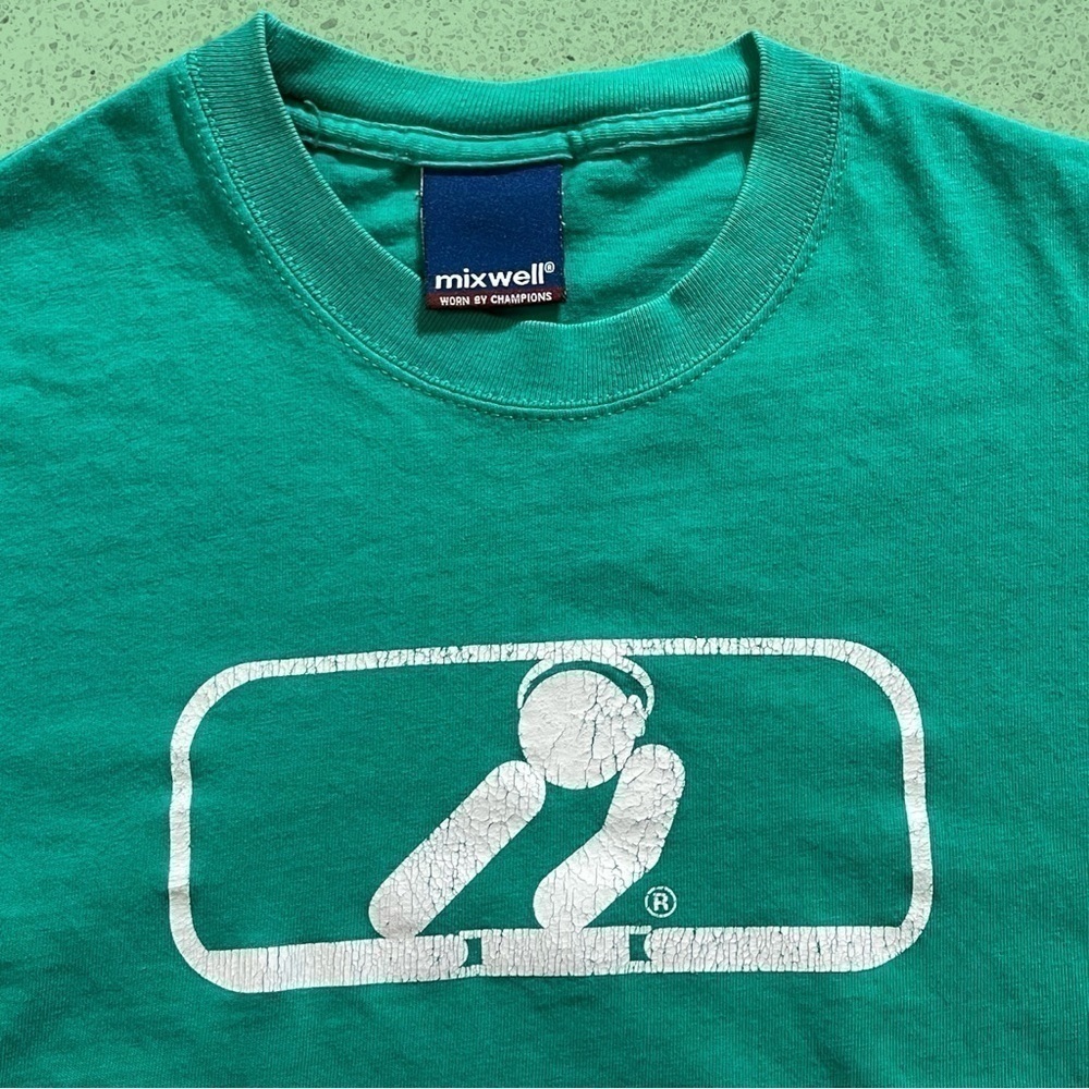 Vintage MIXWELL dj rap shirt green white mens M - Picture 2 of 6